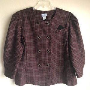 Vintage Cropped Plaid Blazer